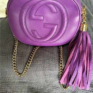 Gucci Vibrant Purple Crossbody Bag with Tassel